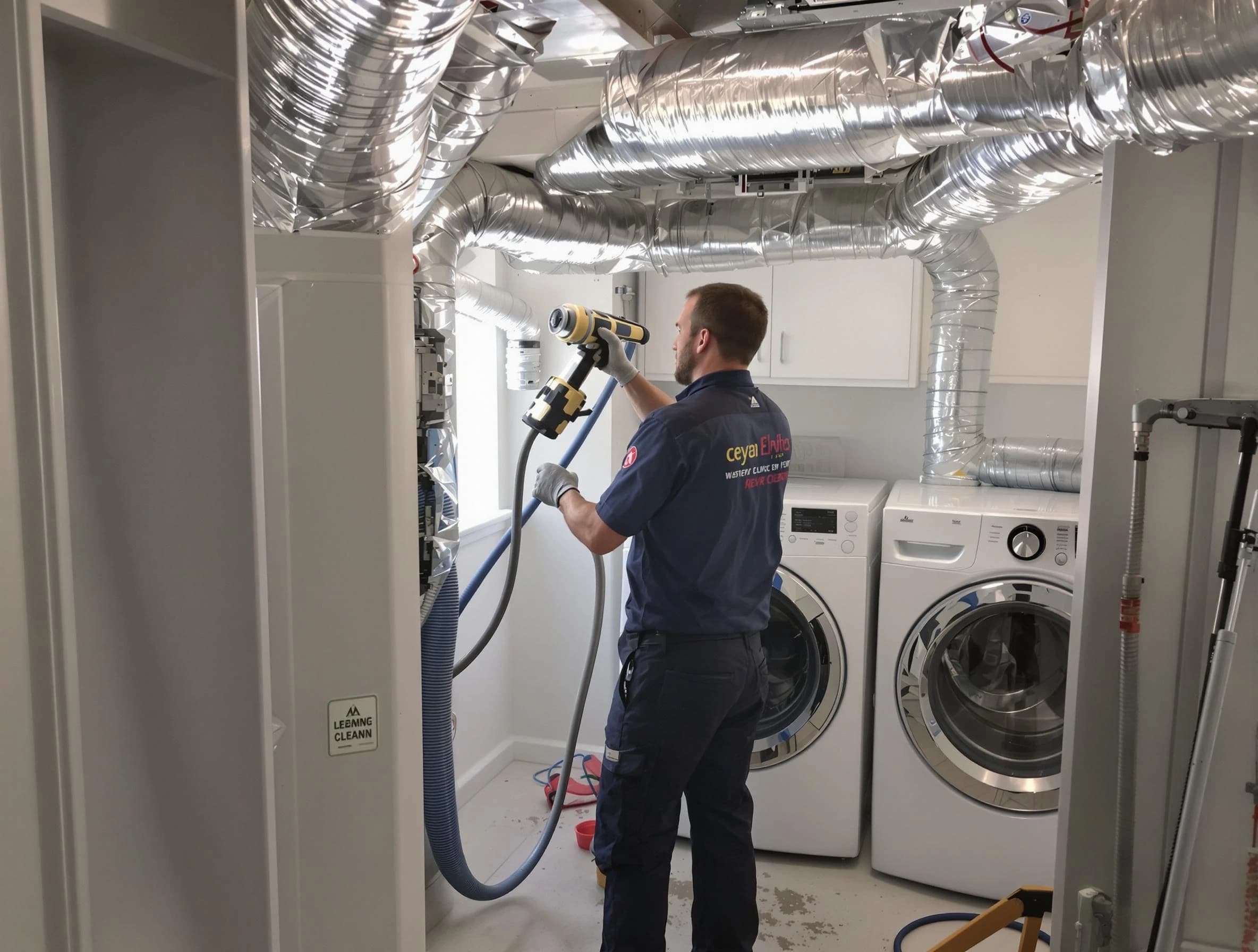 Hempfield Dryer Vent Cleaning specialist using advanced equipment for thorough duct cleaning in Hempfield