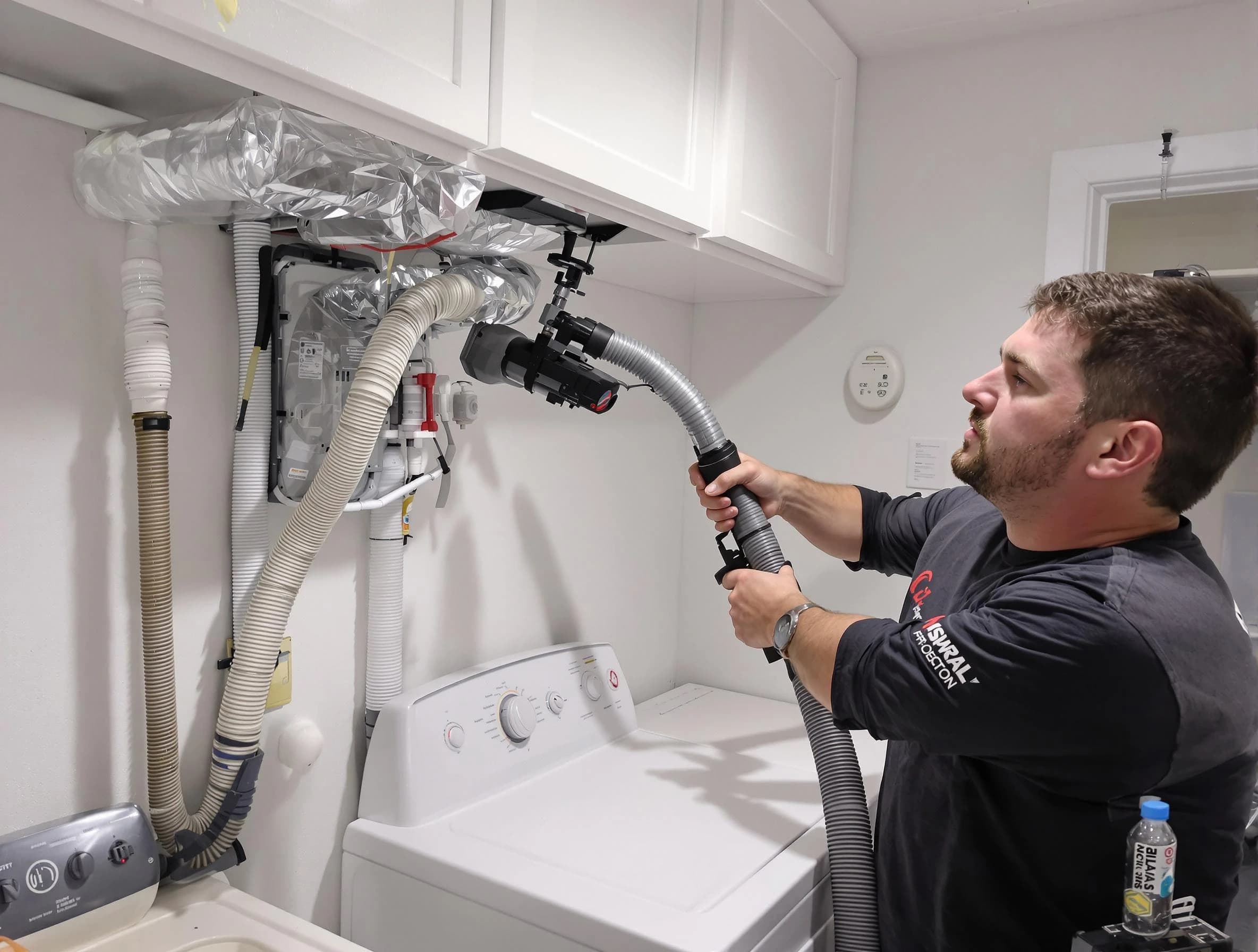 Hempfield Dryer Vent Cleaning certified technician performing safety-focused gas dryer vent cleaning in Hempfield