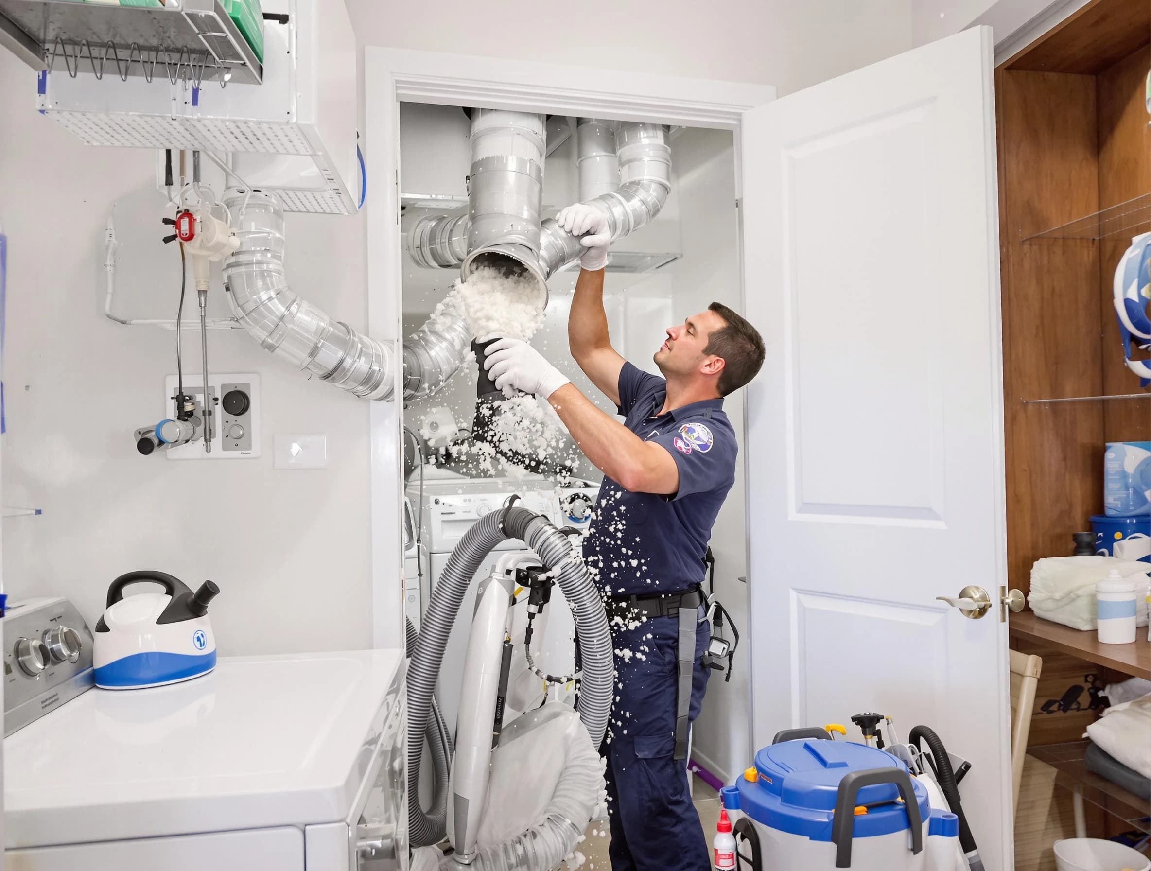 Hempfield Dryer Vent Cleaning technician delivering thorough residential dryer vent cleaning service in Hempfield