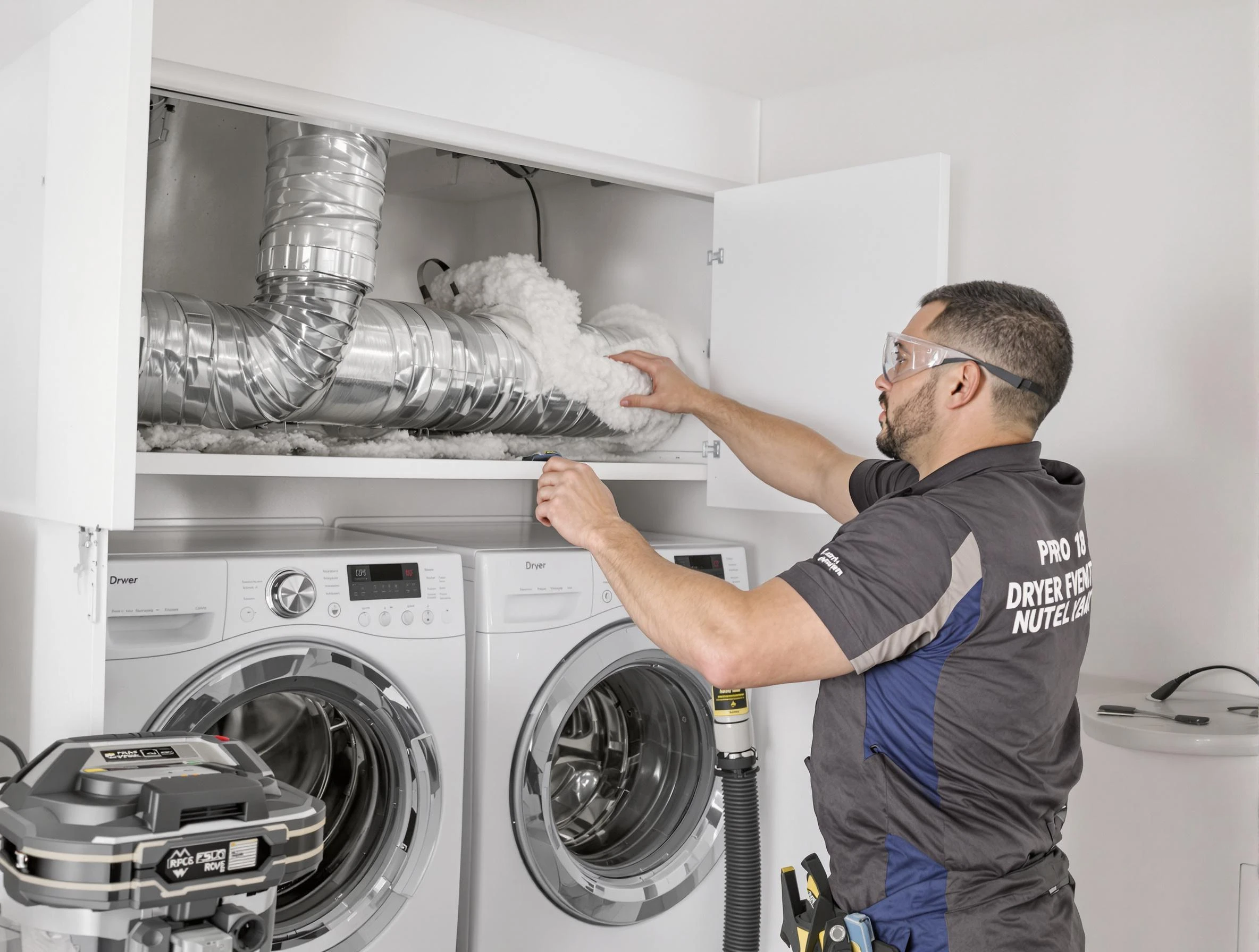 Hempfield Dryer Vent Cleaning certified technician performing specialized gas dryer vent cleaning in Hempfield